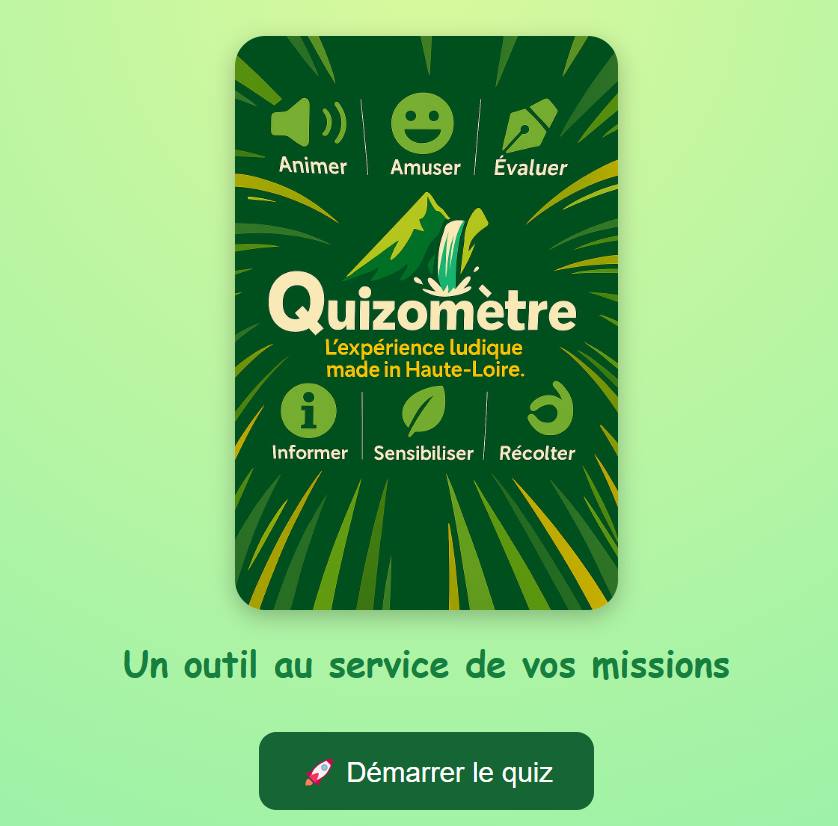 Quizomètre sur écran tactile