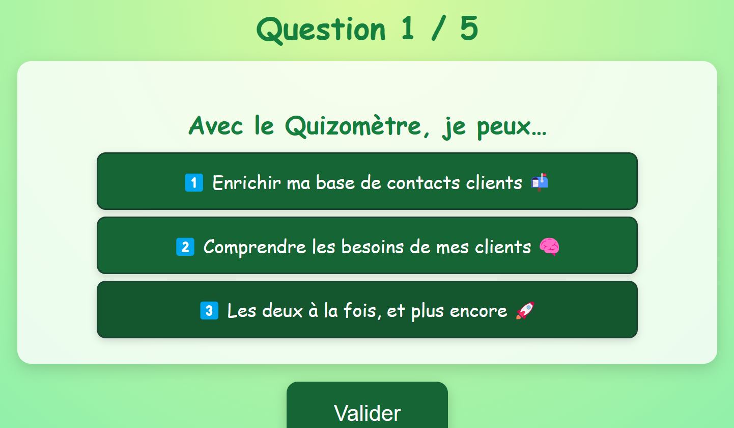 Question du quiz